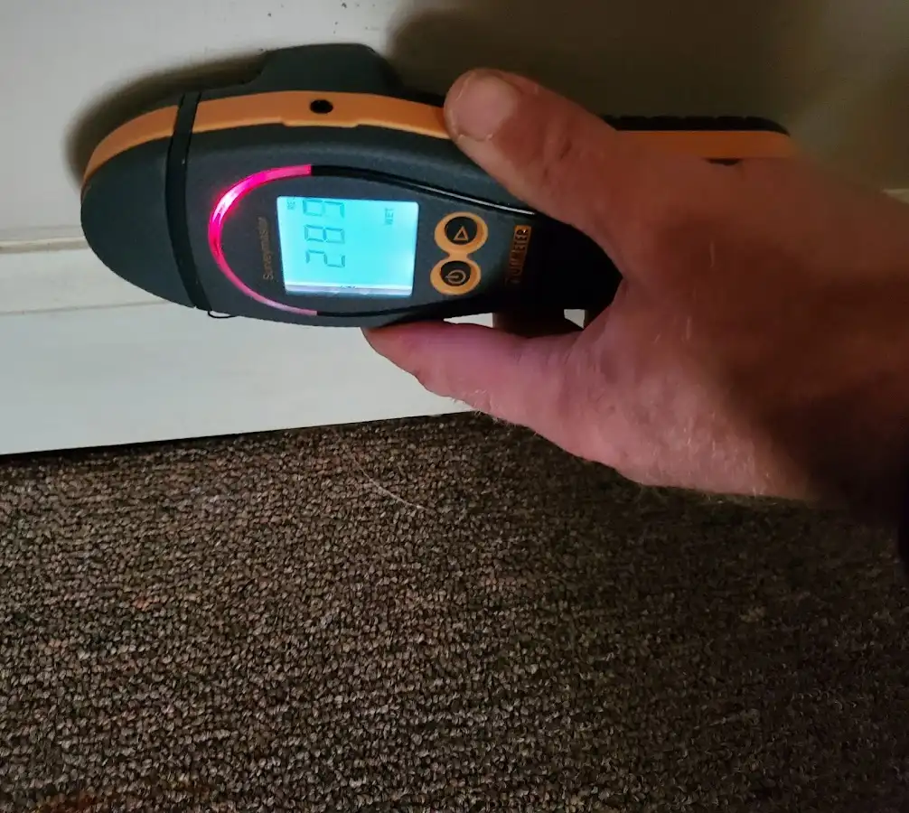 Moisture detection at baseboard during Mold Inspection & Testing in Philadelphia